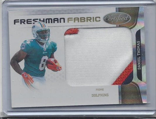 DANIEL THOMAS 2011 CERTIFIED GOLD JUMBO 3 COLOR DOLPHINS PATCH RC #D 20/25