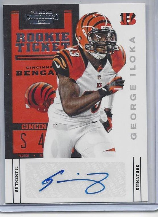 GEORGE ILOKA 2012 PANINI CONTENDERS BENGALS ROOKIE TICKET SP SHORT PRINT AUTO RC