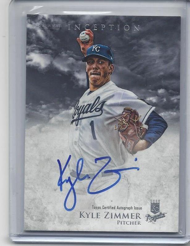 KYLE ZIMMER 2013 TOPPS INCEPTION ROYALS PROSPECT ON CARD AUTO