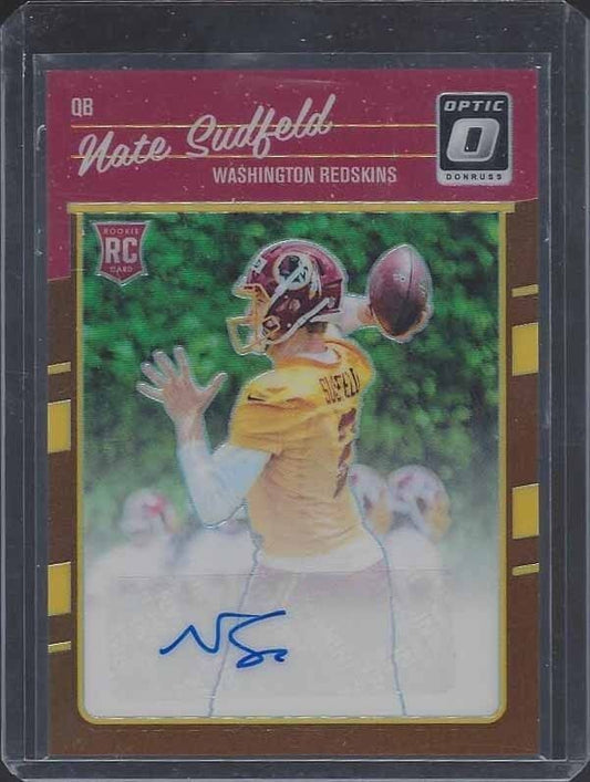 NATE SUDFELD 2016 DONRUSS OPTIC BRONZE HOLO ROOKIE AUTO RC #130