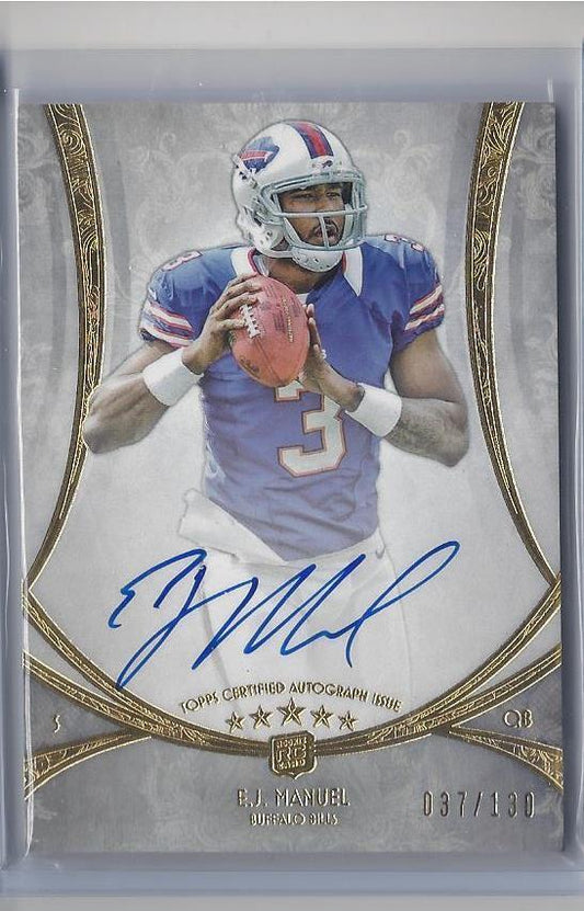 E.J. MANUEL 2013 TOPPS 5 FIVE STAR BILLS ON CARD AUTO RC #D 37/130