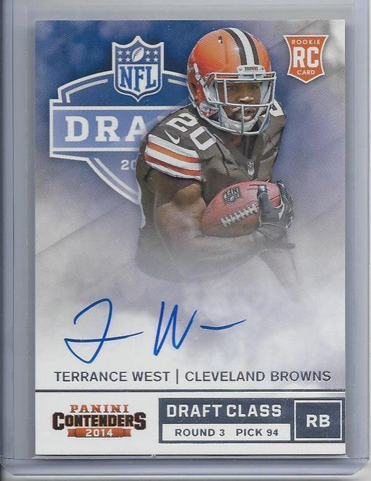 TERRANCE WEST 2014 PANINI CONTENDERS DRAFT CLASS BROWNS ON CARD AUTO RC