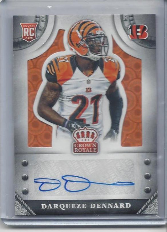 DARQUEZE DENNARD 2014 CROWN ROYALE ORANGE CIRCLES BENGALS AUTO RC #D /10