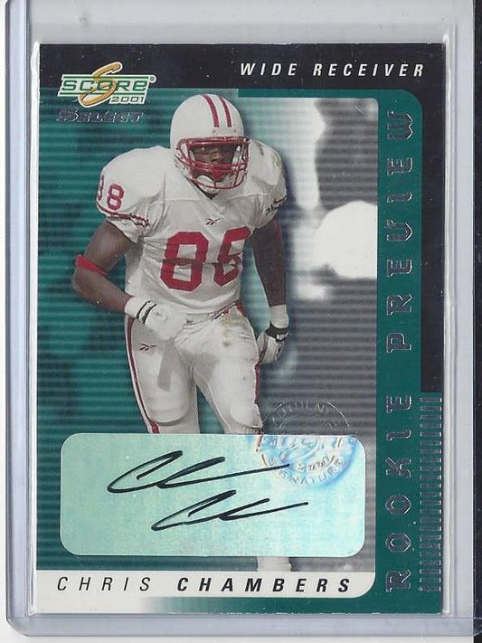 CHRIS CHAMBERS 2001 SCORE SELECT ROOKIE PREVIEW WISCONSIN BADGERS AUTO RC #11