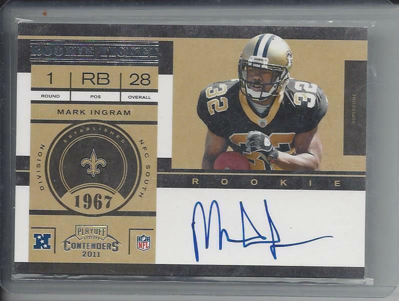 MARK INGRAM 2011 PLAYOFF CONTENDERS ROOKIE TICKET ON CARD TRUE RC AUTO #213