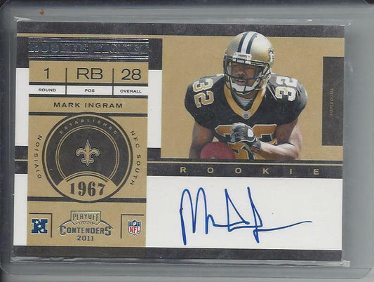 MARK INGRAM 2011 PLAYOFF CONTENDERS ROOKIE TICKET ON CARD TRUE RC AUTO #213