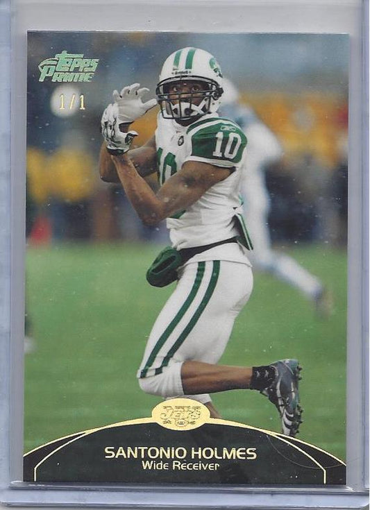 SANTONIO HOLMES 2011 TOPPS PRIME GOLD HOLOFOIL BASE TRUE #D 1/1