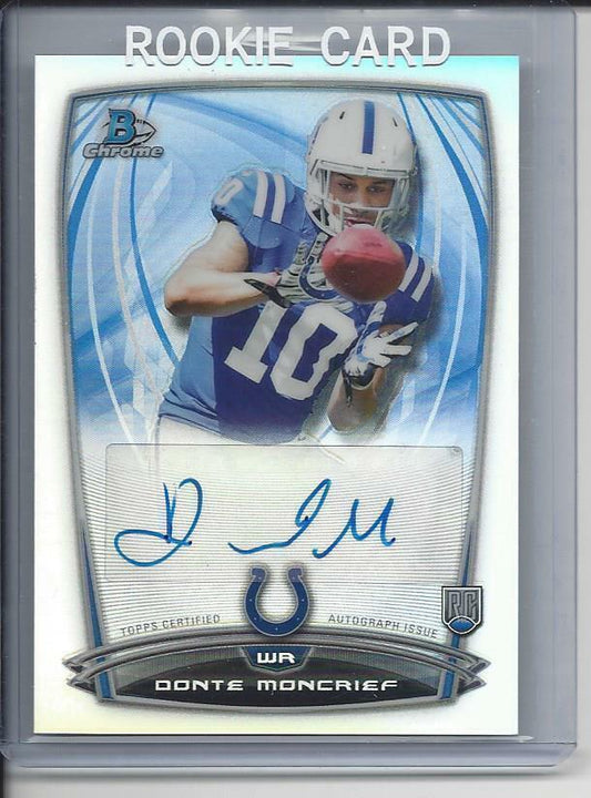 DONTE MONCRIEF 2014 BOWMAN CHROME COLTS REFRACTOR AUTO RC