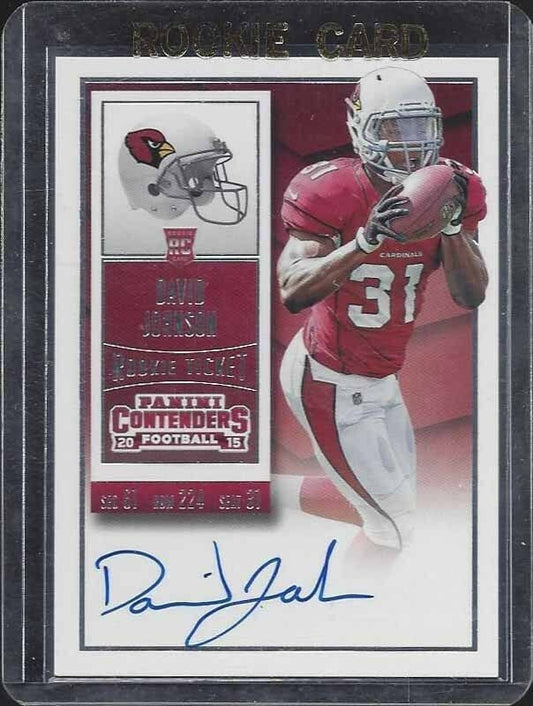 DAVID JOHNSON 2015 PANINI CONTENDERS ROOKIE TICKET ON CARD TRUE RC AUTO #209