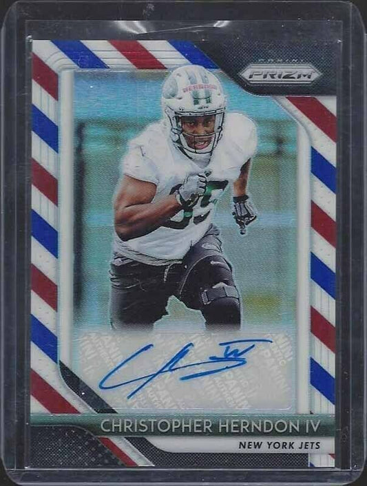 CHRISTOPHER HERNDON IV 2018 PANINI PRIZM RED WHITE BLUE PRIZMS AUTO RC