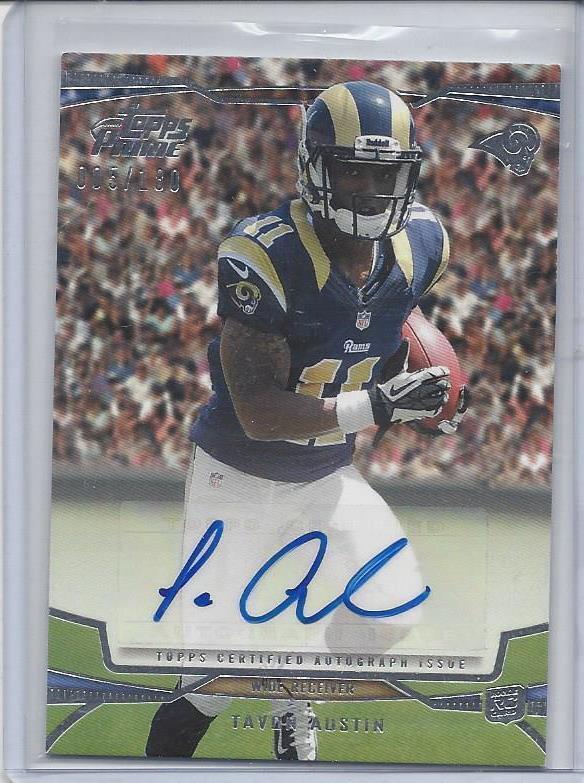 TAVON AUSTIN 2013 TOPPS PRIME SILVER RAMS AUTO RC #D /180