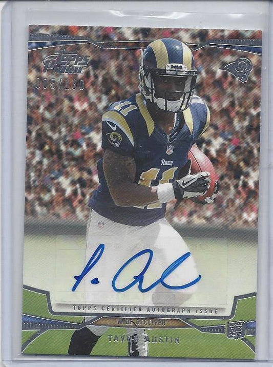 TAVON AUSTIN 2013 TOPPS PRIME SILVER RAMS AUTO RC #D /180