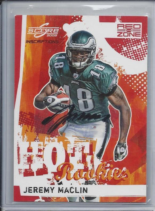JEREMY MACLIN 2009 SCORE INSCRIPTIONS HOT ROOKIES RED ZONE AUTO RC #D 24/30