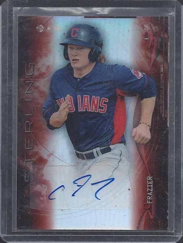 CLINT FRAZIER 2014 BOWMAN STERLING ORANGE REFRACTOR YANKEES PROSPECT AUTO #D /75