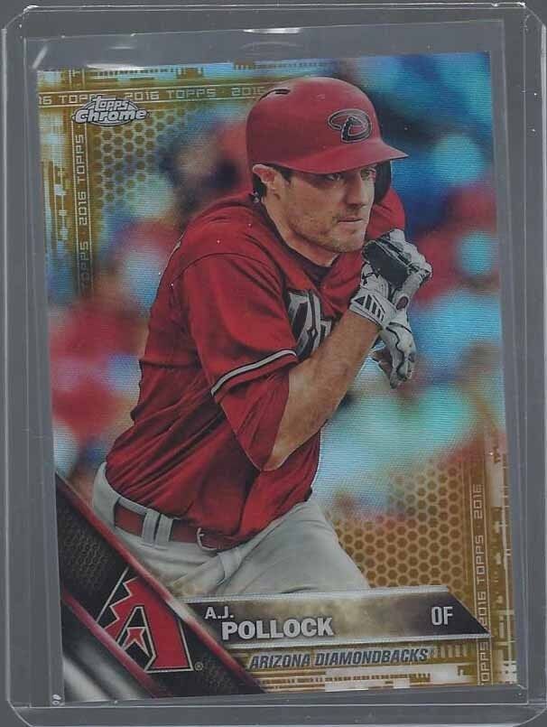 A.J. POLLOCK 2016 TOPPS CHROME DIAMONDBACKS GOLD REFRACTOR #D 38/50