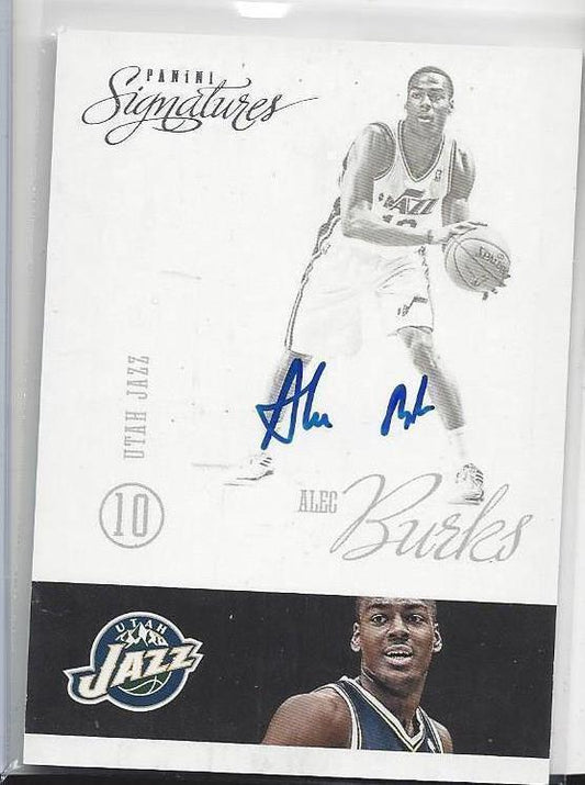 ALEC BURKS 2012-13 PANINI SIGNATURES JAZZ ON CARD AUTO #22