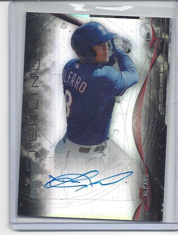 JORGE ALFARO 2014 BOWMAN STERLING REFRACTOR RANGERS PROSPECT AUTO #D 99/150