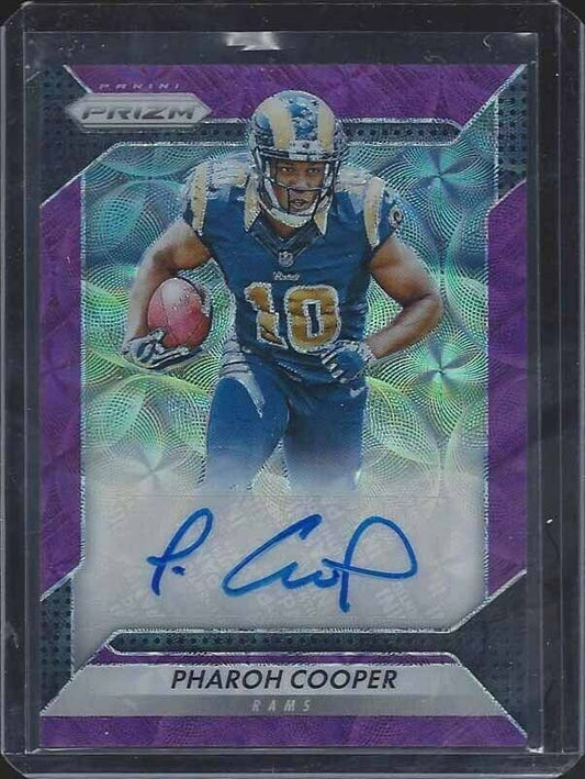 PHAROH COOPER 2016 PANINI PRIZM PURPLE SCOPE PRIZMS RAMS AUTO RC #D 44/99