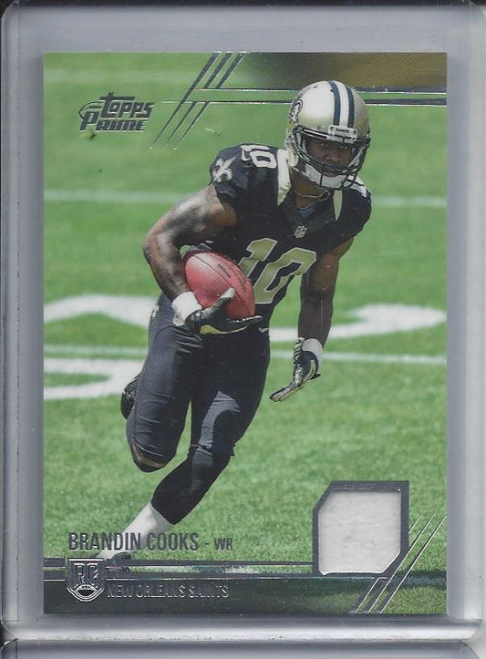 BRANDIN COOKS 2014 TOPPS PRIME 1 COLOR SAINTS ROOKIE PATCH RC