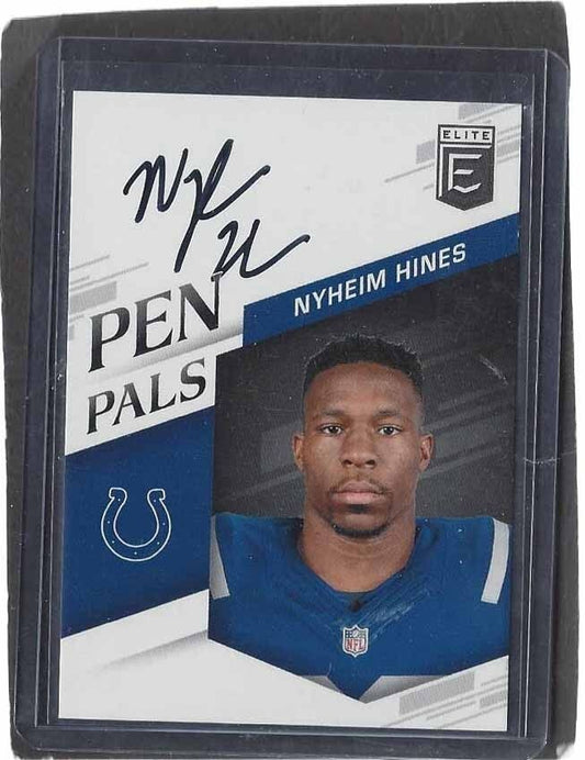 NYHEIM HINES 2018 ELITE PEN PALS COLTS ON CARD ROOKIE AUTO RC