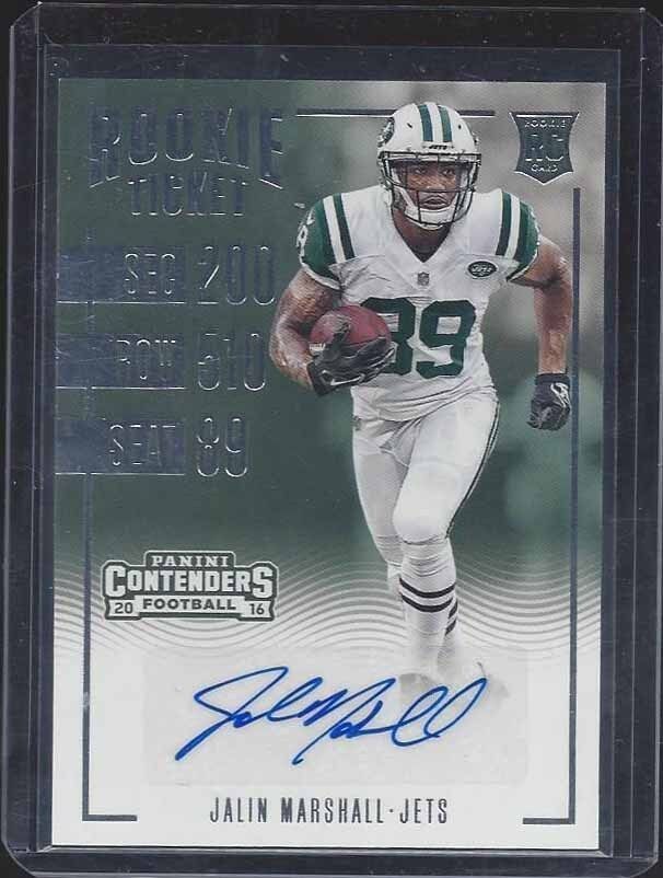 JALIN MARSHALL 2016 PANINI CONTENDERS JETS ROOKIE TICKET TRUE RC AUTO #154