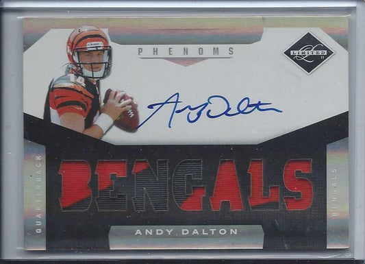 ANDY DALTON 2011 LIMITED PHENOMS 2 COLOR BENGALS LOGO PATCH AUTO RC #D /299
