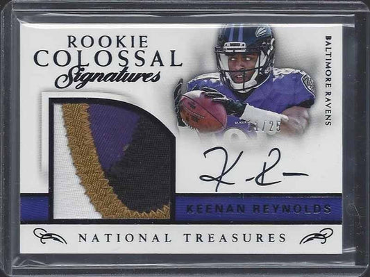 KEENAN REYNOLDS 2016 NATIONAL TREASURES COLOSSAL BLACK 4 COLOR PATCH AUTO RC /25