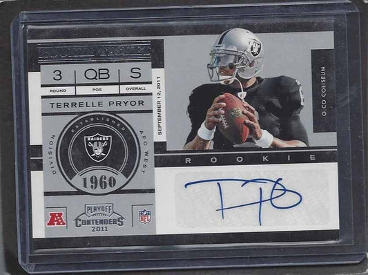 TERRELLE PRYOR 2011 PLAYOFF CONTENDERS ROOKIE TICKET AUTO RC #101