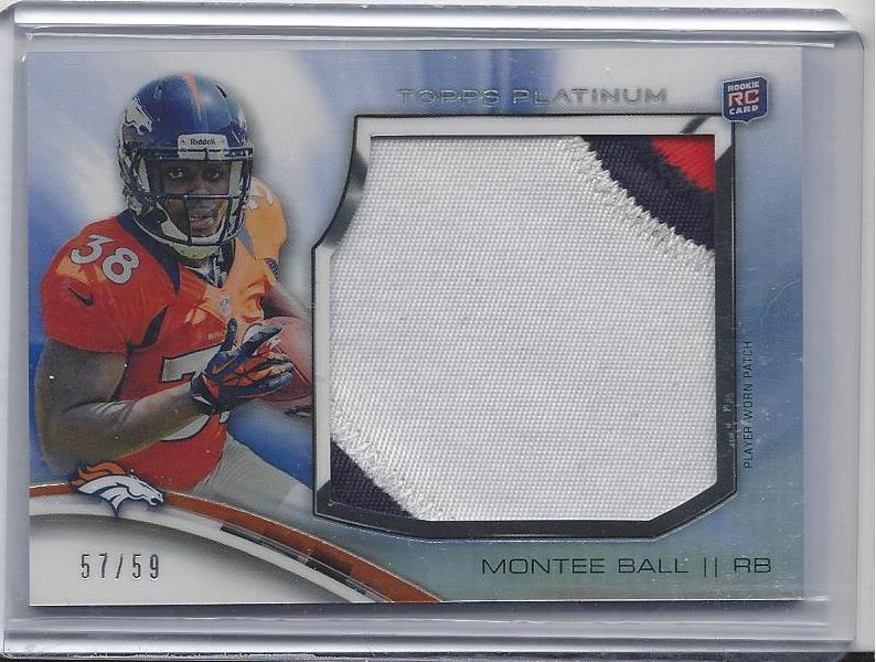 MONTEE BALL 2013 TOPPS PLATINUM 3 COLOR JUMBO PATCH RC #D 57/59