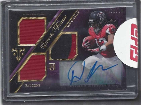 DEVONTA FREEMAN 2014 TOPPS TRIPLE THREADS TRIPLE PURPLE PATCH AUTO RC #D 59/70