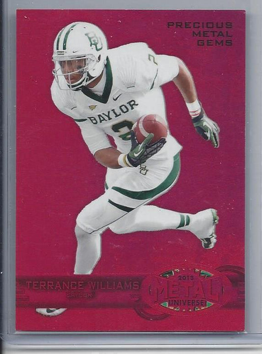 TERRANCE WILLIAMS 2013 FLEER RETRO PRECIOUS METAL GEMS RED RC #D 20/100
