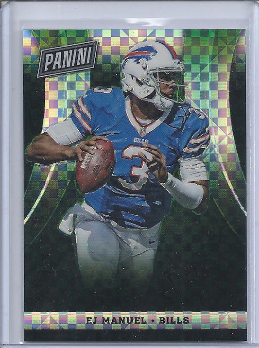 E.J. MANUEL 2014 PANINI NATIONAL VIP GOLD PACKS GREEN X-FRACTOR #D 5/5