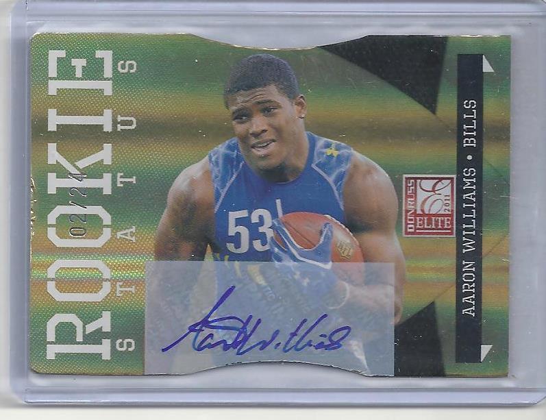 AARON WILLIAMS 2011 DONRUSS ELITE STATUS BILLS GOLD DIE CUT AUTO RC #D 2/24