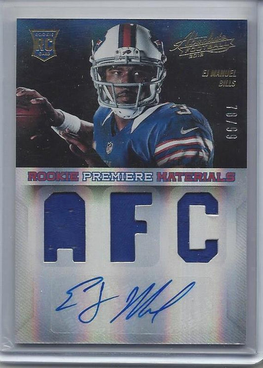 E.J. MANUEL 2013 ABSOLUTE RPM AFC TRIPLE JERSEY AUTO RC #D 78/99