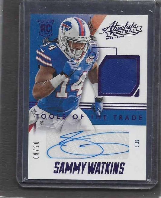 SAMMY WATKINS 2014 ABSOLUTE TOOLS OFTHE TRADE PURPLE SPECTRUM JERSEY AUTO RC /20