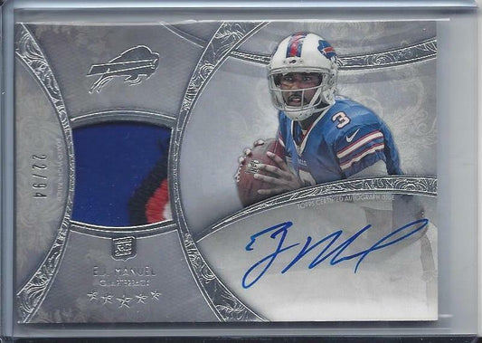 E.J. MANUEL 2013 TOPPS 5 FIVE STAR RPA BILLS PATCH ON CARD AUTO RC /94