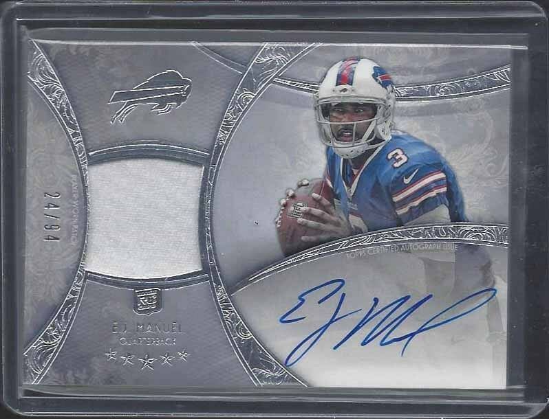 E.J. MANUEL 2013 TOPPS 5 FIVE STAR RPA BILLS PATCH ON CARD AUTO RC /94