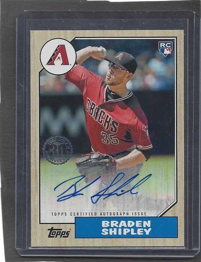 BRADEN SHIPLEY 2017 TOPPS SERIES TWO 1987 STYLE ALL STAR EDITION AUTO
