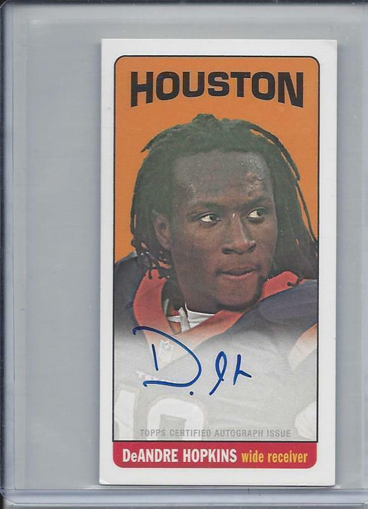 DEANDRE HOPKINS 2013 TOPPS TALL BOY ON CARD AUTO RC #7