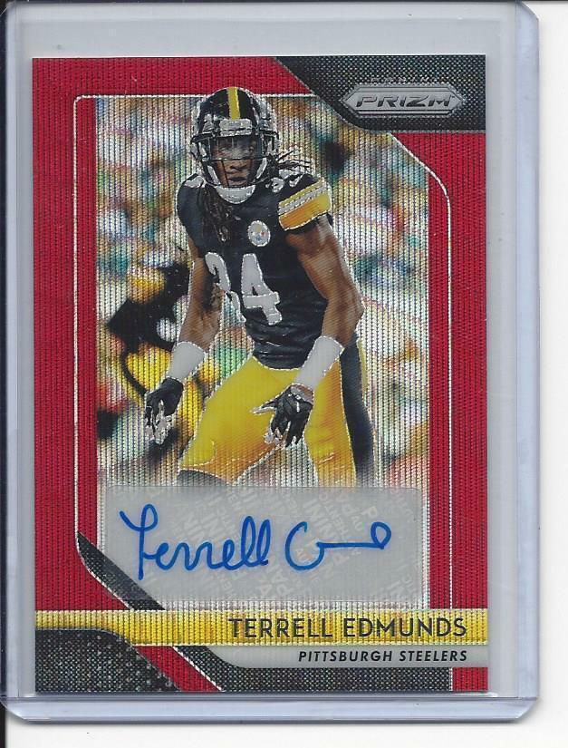 TERRELL EDMUNDS 2018 PANINI PRIZM RUBY WAVE RED PRIZMS AUTO RC #D 92/199