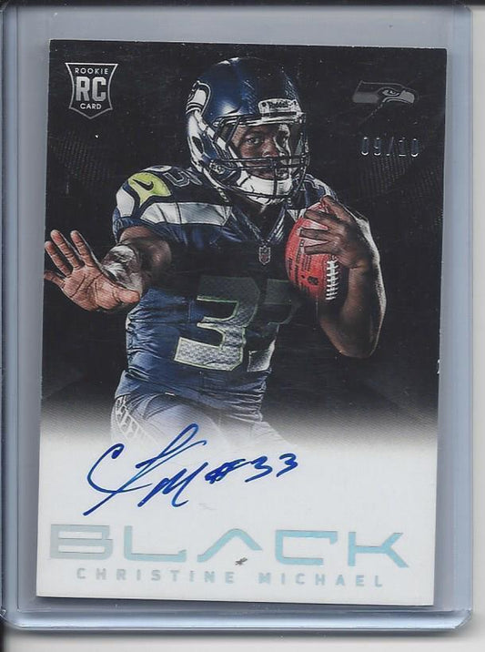 CHRISTINE MICHAEL 2013 PANINI BLACK COWBOYS ROOKIE ON CARD AUTO RC #D 9/10