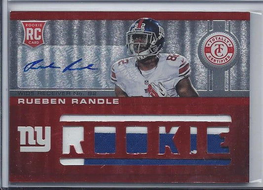 RUEBEN RANDLE 2012 TOTALLY CERTIFIED RED JUMBO 2 COLOR GIANTS PATCH AUTO RC /99