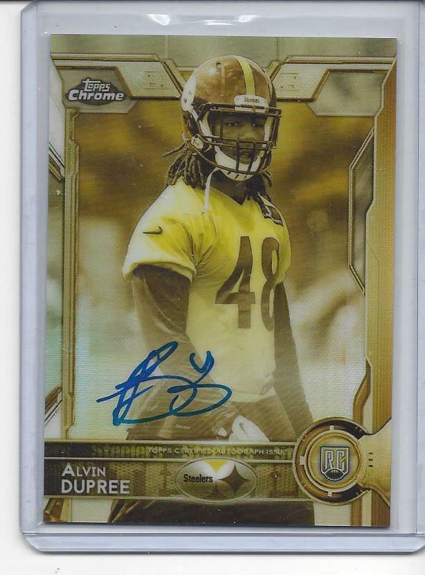 ALVIN BUD DUPREE 2015 TOPPS CHROME GOLD SEPIA REFRACTOR ON CARD AUTO RC #D 30/50