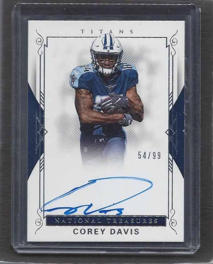 COREY DAVIS 2017 PANINI NATIONAL TREASURES TITANS ON CARD AUTO RC #D 54/99