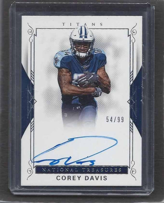 COREY DAVIS 2017 PANINI NATIONAL TREASURES TITANS ON CARD AUTO RC #D 54/99