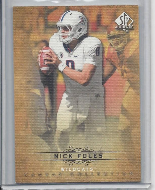 NICK FOLES 2012 SP AUTHENTIC CANVAS RARE EAGLES ARIZONA WILDCATS RC #70