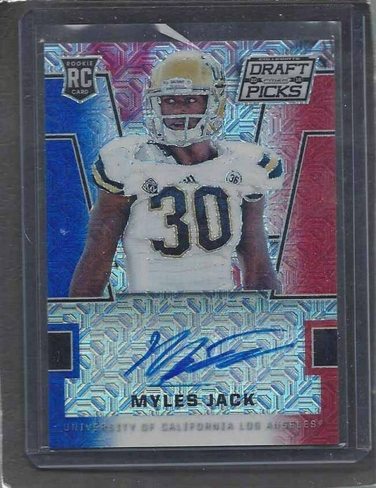 MYLES JACK 2016 PANINI PRIZM RED WHITE BLUE MOJO PRIZMS ROOKIE AUTO RC #D 14/25