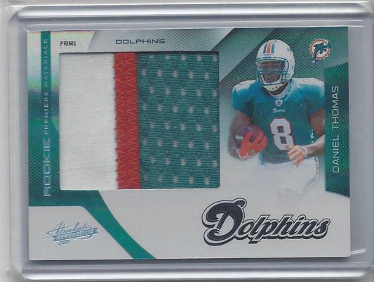 DANIEL THOMAS 2011 ABSOLUTE RPM JUMBO 3 COLOR DOLPHINS PATCH RC #D 6/25