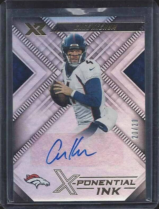 CASE KEENUM 2018 PANINI XR X-PONENTIAL INK AUTO #D 20/20