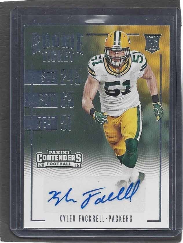 KYLER FACKRELL 2016 PANINI CONTENDERS ROOKIE TICKET PACKERS AUTO RC #229